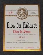 clos du cadaret côtes de duras 1985 vintage etiket, Rode wijn, Frankrijk, Ophalen of Verzenden, Zo goed als nieuw