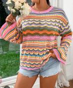 Color zomer trui L-xl casual oversized kleurrijk, Ophalen of Verzenden, Zo goed als nieuw, Maat 46/48 (XL) of groter