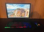 PC met 20inch monitor en RGB led toetsenbord en muis, Ophalen, Gebruikt, HDD, Gaming