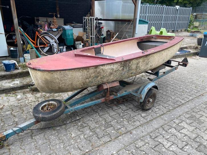 bootje, roeiboot, zeilboot, aanhanger, Watersport en Boten, Zeilen en Zeiltoebehoren, Gebruikt, Overige typen, Minder dan 15 m²