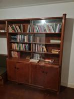 Vintage Houten Boekenkast met Zitbank 320x50x220 cm, Huis en Inrichting, Kasten | Boekenkasten, Ophalen, Vintage, 200 cm of meer