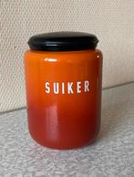 Vintage jaren ‘50 oranje emaille Dru voorraadpot ‘suiker’, Antiek en Kunst, Antiek | Emaille, Ophalen of Verzenden