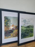 Vincent van Gogh canvas met lijst 50x70cm, Ophalen, Schilderij, 50 tot 75 cm
