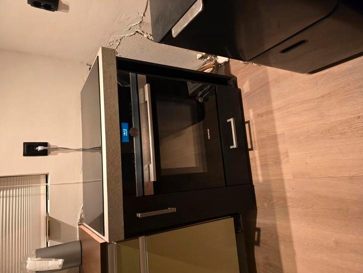 Kook 'eiland' keukenblok zwart met composiet blad 85x60, Huis en Inrichting, Keuken | Keukenelementen, Gebruikt, Minder dan 100 cm