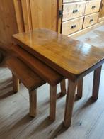 Houten bijzettafels - 3 stuks eikenhout, Huis en Inrichting, Ophalen, Minder dan 45 cm, Minder dan 55 cm, Gebruikt