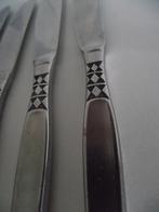 7 vintage zwart driehoek ruit bestek Amefa stainless 1960 ps, Ophalen of Verzenden