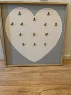Houten memobord met hartjes, Ophalen of Verzenden, Zo goed als nieuw, Hout, 50 tot 75 cm