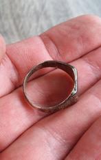 18 de eeuw Bodemvondst Zilveren Zegelring Signet Wapenschild, Antiek en Kunst, Ophalen of Verzenden, Zilver