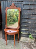 Antiek halfronde tafel plus spiegel, Antiek en Kunst, Ophalen