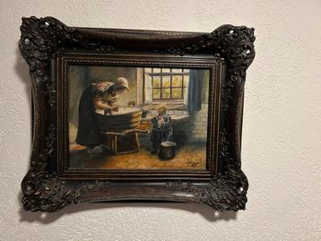 Olieverf Schilderij in Prachtige Lijst beschikbaar voor biedingen