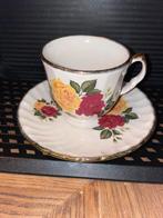 Vintage Kop en Schotel met Rozen aynsley staffordshire, Antiek en Kunst, Antiek | Servies los, Ophalen