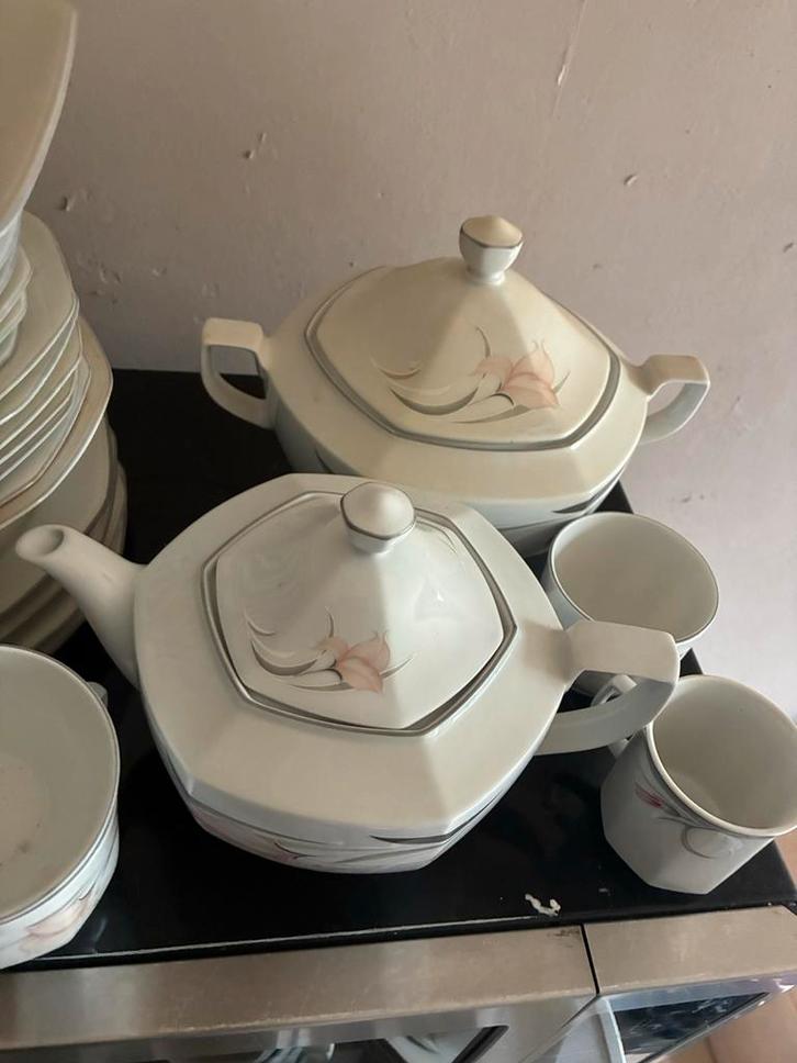 Compleet Servies met Bloemenmotief, Huis en Inrichting, Keuken | Servies, Zo goed als nieuw, Compleet servies, Overige stijlen