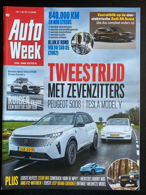 Auto Week - Peugeot 5008 vs Tesla Model Y - 5 MRT 2025, Boeken, Auto's | Folders en Tijdschriften, Nieuw, Algemeen, Verzenden