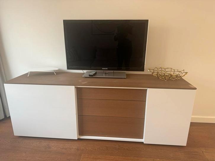 Karat Dressoir 240cm - Hoogglans Wit & Hout, Huis en Inrichting, Kasten | Televisiemeubels, Nieuw, Minder dan 100 cm, 200 cm of meer