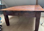 Teak Houten Salontafel 100x100cm met Lade - Rustiek Design, Ophalen