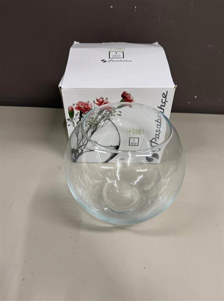 ronde glazen bloemenvaas kom, Huis en Inrichting, Woonaccessoires | Vazen, Nieuw, Overige kleuren, Minder dan 50 cm, Aardewerk of Porselein