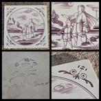 Mangaan Delftse tegel met bijbelse voorstelling, Antiek en Kunst, Ophalen of Verzenden