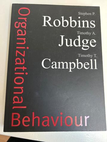 Organizational Behaviour - Robbins, Judge, Campbell beschikbaar voor biedingen