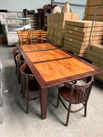 Stamtafel 220x110 massief tafel hout eettafel, Gebruikt, 200 cm of meer, Vijf personen of meer, Rechthoekig