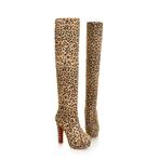 Luipaard overknee laarzen knie bruine hoge dames panter, Kleding | Dames, Schoenen, Verzenden, Nieuw, Bruin, Hoge laarzen