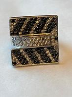 Forse zilveren ring Onyx en Topaas ., 18 tot 19, Verzenden, Zo goed als nieuw, Dame