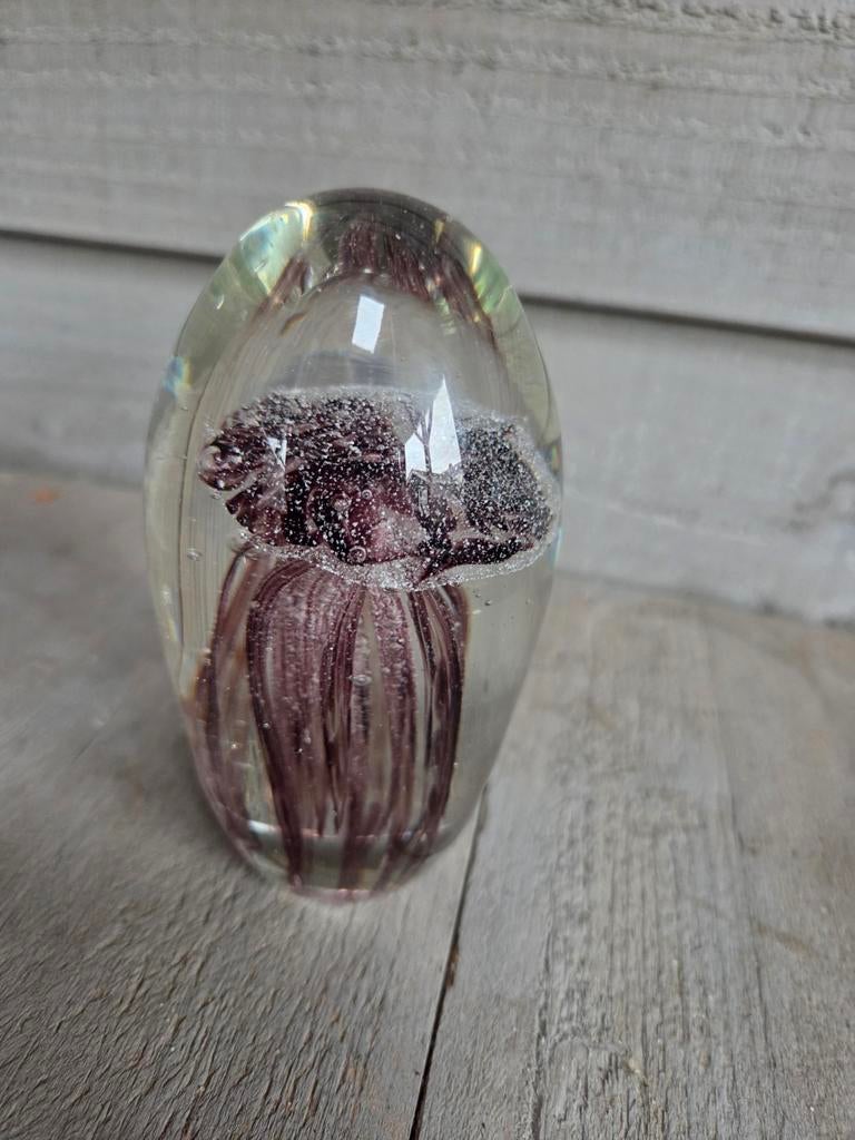 glazen paperweight jellyfish, Ophalen of Verzenden