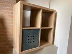 Ikea Kallax Kast 4 Vakken Eikenprint + Bak, Ophalen, Met plank(en), Kunststof, Gebruikt