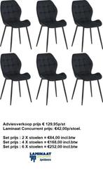 Manny Eetkamerstoel Black Fluweel Velvet Industrieel €42 p/s, Ophalen, Zwart, Nieuw, Metaal