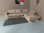 GRATIS LEVERING Ribstof Hoekbank Bruin 305x230 GEREINIGD, Huis en Inrichting, Hoekbank, 300 cm of meer, Ophalen of Verzenden, Zo goed als nieuw
