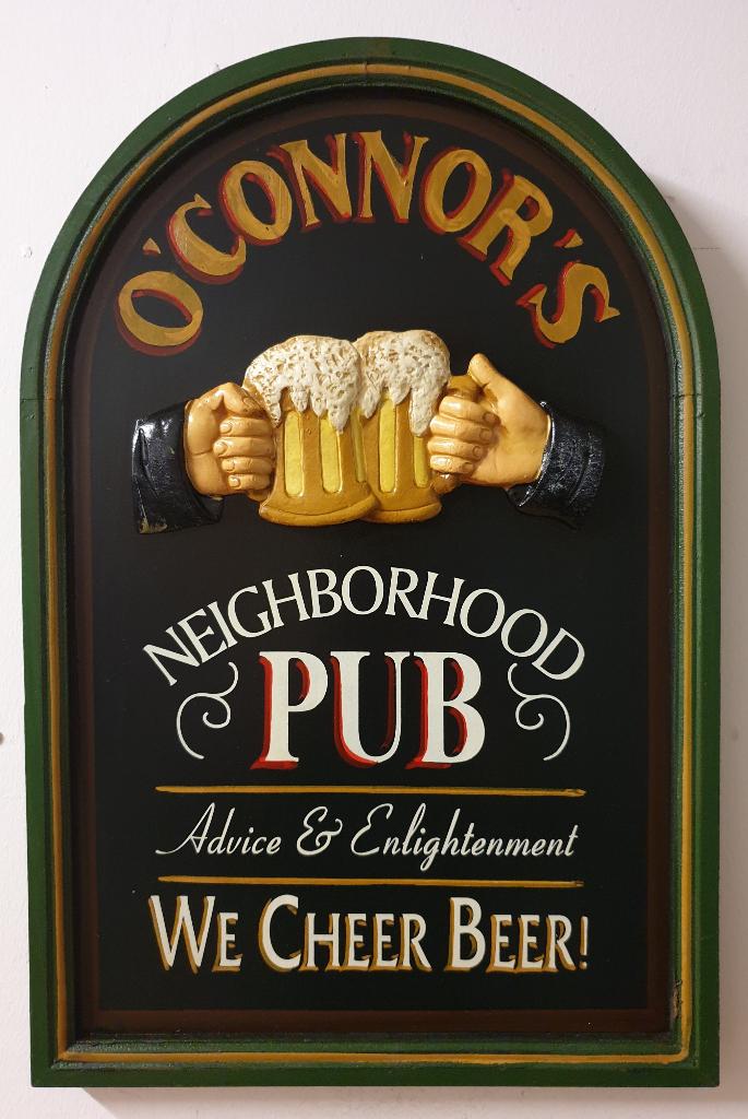 O Connor neighborhood pub houten pubbord reclamebord deco