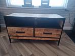 Stoere mangohout TV kast, 100 tot 150 cm, Ophalen of Verzenden, Zo goed als nieuw, Metaal
