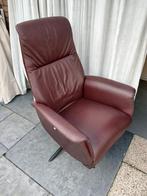 Bordeauxrood Relaxfauteuil relaxstoel fauteuil, Huis en Inrichting, Fauteuils, Ophalen, Minder dan 75 cm, Leer, Zo goed als nieuw