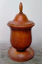 Antiek Houten Pot & Deksel / Tabakspot - 28x16CM, Antiek en Kunst, Ophalen of Verzenden