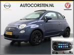 Fiat 500C T 86PK Cabrio Navi Pdc Airco via Android Auto Lmv, 86 pk, Gebruikt, Cabriolet, Leder en Stof