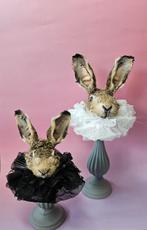 Taxidermie Hazenkoppen - Unieke Decoratie, Verzamelen, Dierenverzamelingen, Ophalen of Verzenden, Nieuw, Boerderijdier, Opgezet dier