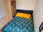 Black double bed with mattress, Ophalen, Gebruikt, Zwart, Tweepersoons