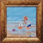 Schilderij Kind op het strand, Antiek en Kunst, Kunst | Schilderijen | Klassiek, Ophalen of Verzenden