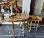 Antieke Franse Sidetable’s Set, Overige materialen, Gebruikt, Ovaal, Antiek