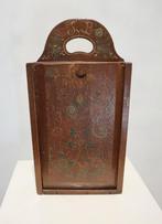 Antieke beschilderde houten schooltas, Antiek en Kunst, Ophalen of Verzenden