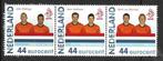Strip 3x Persoonlijke zegel 0,44 Ned Elftal , postfris, Verzenden, Postfris
