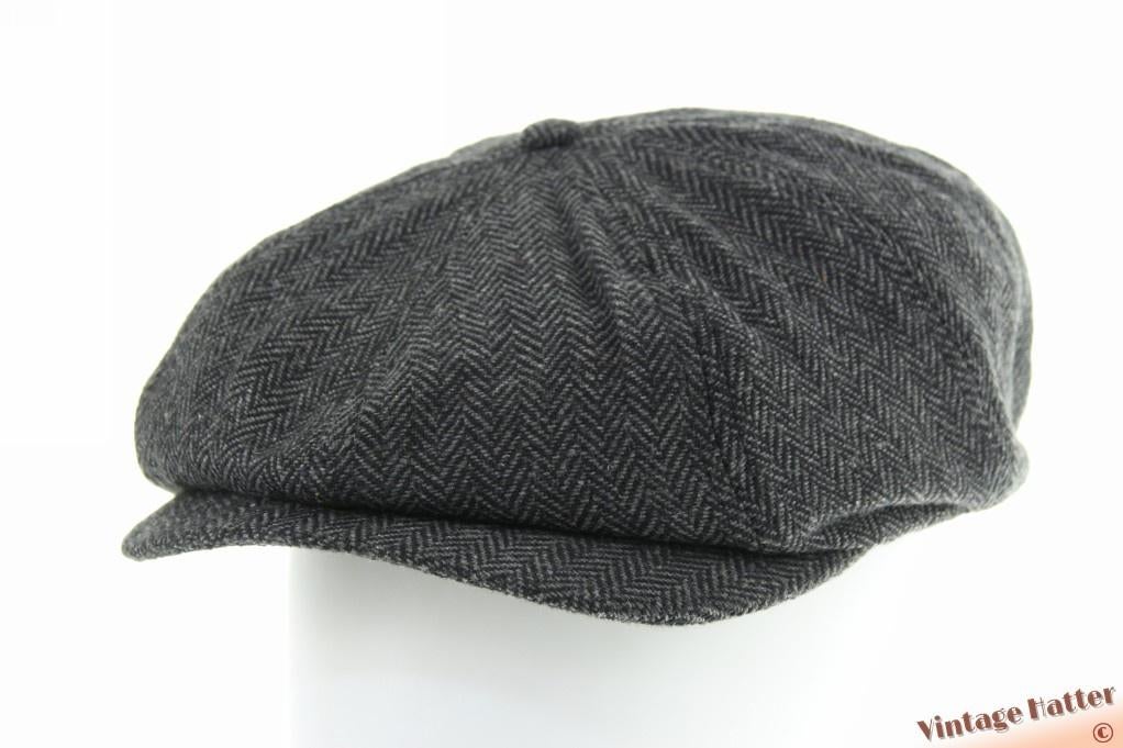 Vintage Paperboy pet Dickies grijs visgraat met drukknoop 58, Dickies, Ophalen of Verzenden, 58 of 59 cm (L, 7¼ of ⅜ inch), Pet