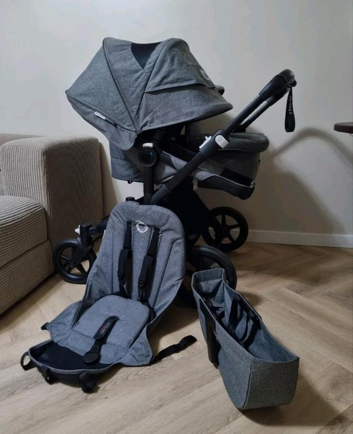 Bugaboo Donkey 3 Duo of Tweeling kinderwagen Grey Melange, Kinderen en Baby's, Kinderwagens en Combinaties, Zo goed als nieuw