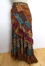Prachtige boho/Indian silk wikkel stroken maxi rok! L, Maat 38/40 (M), Overige kleuren, Verzenden, Zo goed als nieuw
