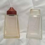 2 antieke ZOUT en PEPER vaatjes bakeliet en glas dop, Ophalen of Verzenden