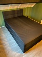 Boxspring 140x200 - Antraciet - Zo goed als nieuw!, Huis en Inrichting, Slaapkamer | Bedden, Ophalen, Zwart, 140 cm, Zo goed als nieuw