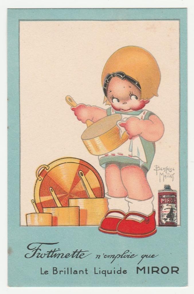Reclame.  MIROR.  Beatrice Mallet.  Illustrateurs., Verzamelen, Ansichtkaarten | Themakaarten, Ongelopen, 1920 tot 1940, Overige thema's