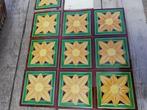 36 stuks Antieke wandtegels met warmgele afbeelding bloem, Ophalen