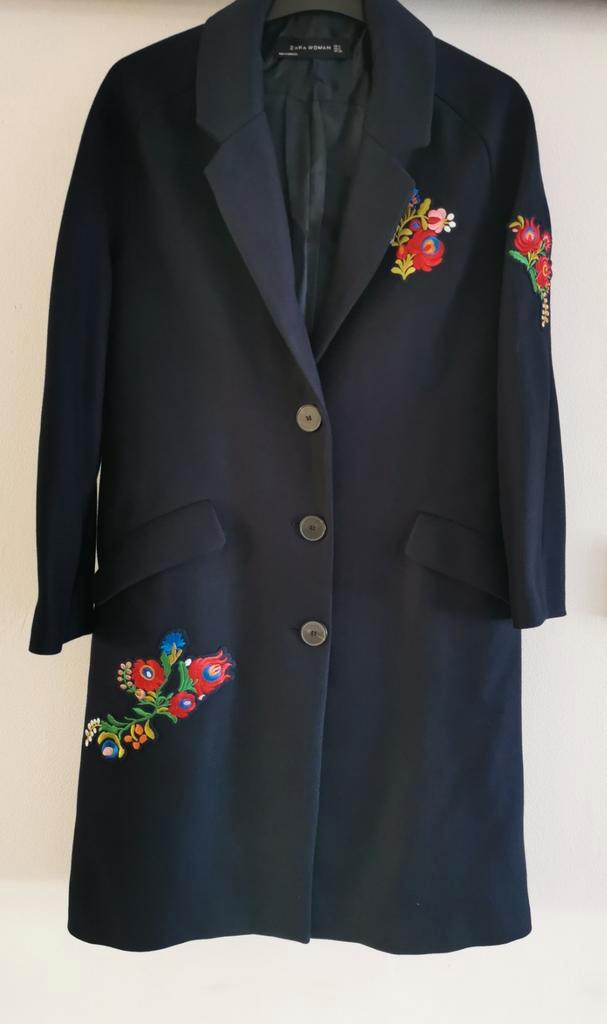 ZARA jas met patchwork mt. S, Kleding | Dames, Jasjes, Kostuums en Pakken, Nieuw, Jasje, Maat 36 (S), Blauw, Verzenden