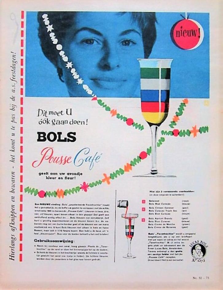 6 vintage advertenties reclames Bols drank 1953-76, Verzamelen, Merken en Reclamevoorwerpen, Gebruikt, Overige typen, Verzenden