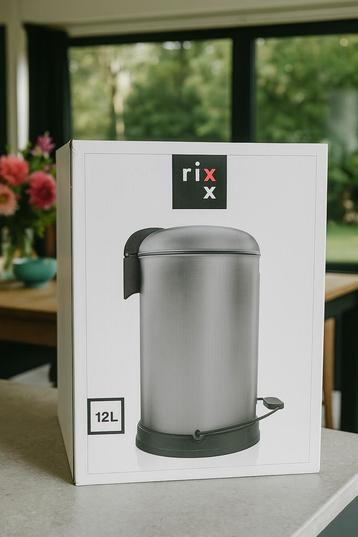 RVS pedaalemmer Rixx 12L – stijlvol en compact beschikbaar voor biedingen